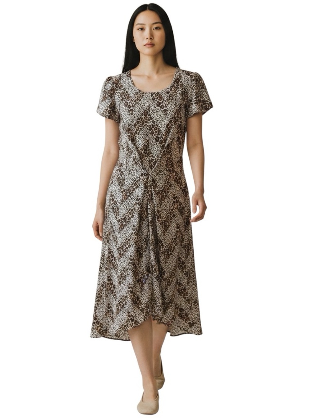Bobeau Leopard Print Wrap Dress